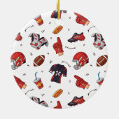 American Football Player Equipment mit Snacks Keramik Ornament (Hinten)