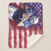 American Football Player & Flag Patriotic Sherpadecke (Vorderseite)