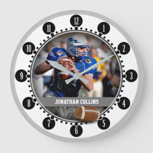 American Football Player   Name Foto Geschenke Große Wanduhr