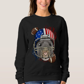 American Football Player Rat Patriotic 4th Of July Sweatshirt