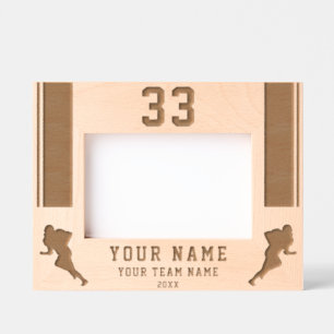 American Football Player Silhouette Sports Geätzte Rahmen