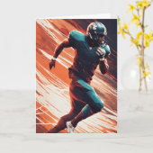 American Football Player Sport Vatertag Karte (Gelbe Blume)