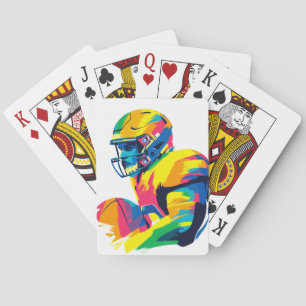 American-Football-Porträt-Illustrationsmalerei Spielkarten