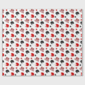 American Football Red and Black Muster Geschenkpapier (Flach)