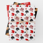 American Football Red and Black Muster Geschenkpapier Set (Beispiel)