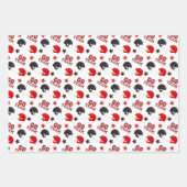American Football Red and Black Muster Geschenkpapier Set (Vorderseite)