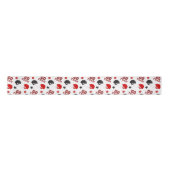 American Football Red and Black Muster Satinband (Vorderseite)