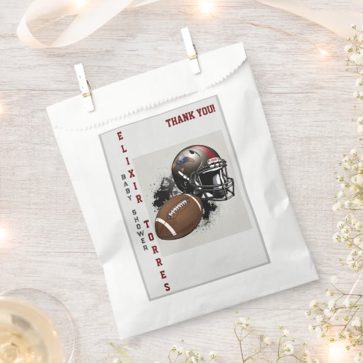 American Football Red & Black Baby Dusche Geschenktütchen (Ausgeschnitten)