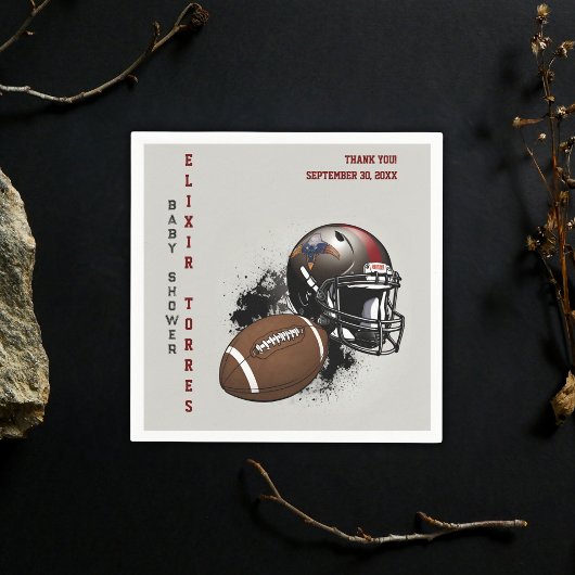 American Football Red & Black Baby Dusche Serviette