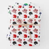 American Football Red, Blue and Green Patterns Geschenkpapier Set (Beispiel)