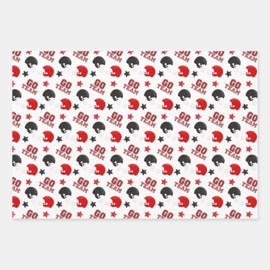 American Football Red, Blue and Green Patterns Geschenkpapier Set (Vorderseite)