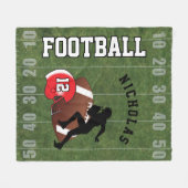 American Football - Red Helmet Fleecedecke (Vorderseite (Horizontal))