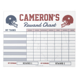 American Football Rewards Chart Personalisiert Notizblock