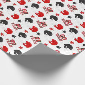 American-Football-Rot-Schwarz-Muster Geschenkpapier (Ecke)