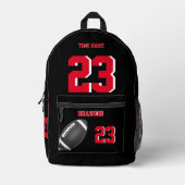 American Football Rucksack Schwarz Rot 1 (Vorderseite)