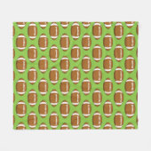 American Football Rugby Ball Pattern Fleecedecke (Vorderseite (Horizontal))