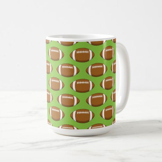 American Football Rugby Ball Pattern Kaffeetasse (VorderseiteRechts)