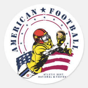 AMERICAN FOOTBALL RUNDER AUFKLEBER