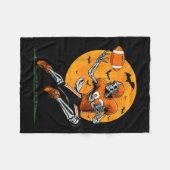 American Football Skeleton Boys Halloween Football Fleecedecke (Vorderseite (Horizontal))