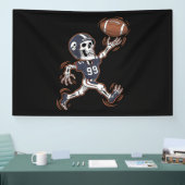 American Football Skeleton Halloween Football Banner (Messe)