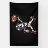 American Football Skeleton Halloween Football Banner (Vertikal)