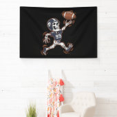 American Football Skeleton Halloween Football Banner (InSitu)