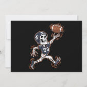 American Football Skeleton Halloween Football Einladung (Vorderseite)
