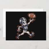 American Football Skeleton Halloween Football Einladung (Vorne/Hinten)