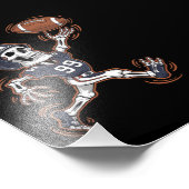 American Football Skeleton Halloween Football Fotodruck (Ecke)