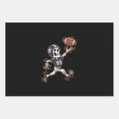 American Football Skeleton Halloween Football Geschenkpapier Set (Vorderseite)