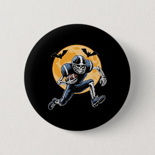 American Football Skeleton Halloween Football Men Button