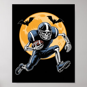 American Football Skeleton Halloween Football Men Poster