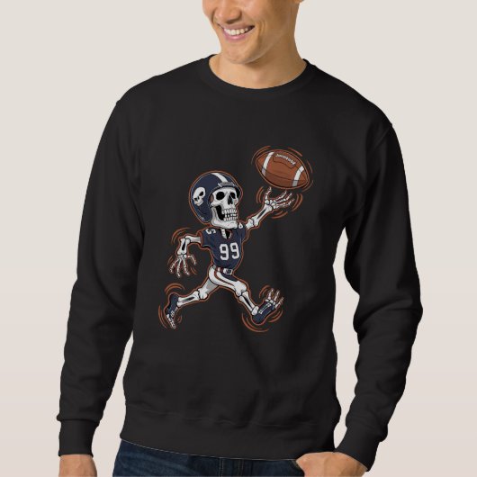 American Football Skeleton Halloween Football Sweatshirt (Vorderseite)