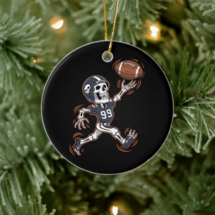 American Football Skelett Halloween Football  Keramik Ornament