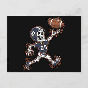 American Football Skelett Halloween Football  Postkarte