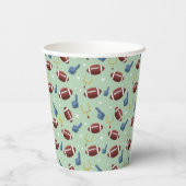 American Football Sports Pattern Pappbecher (Rückseite)