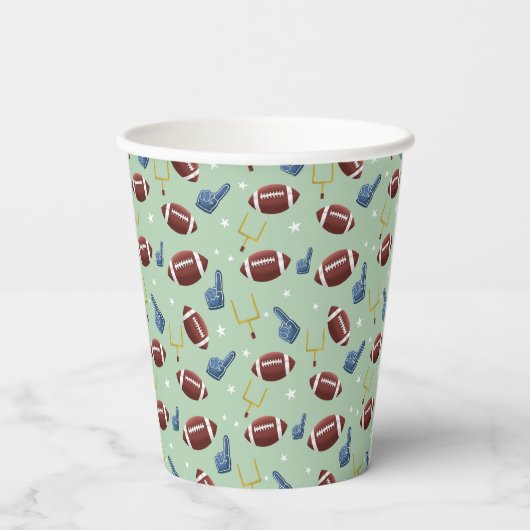 American Football Sports Pattern Pappbecher (Rückseite)
