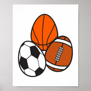 American Football Sports Soccer Basketball Ostern Poster