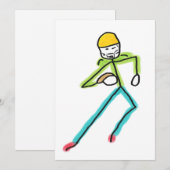 American Football Stickman Feiertagskarte (Vorne/Hinten)