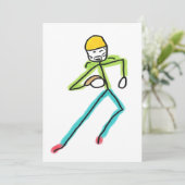 American Football Stickman Feiertagskarte (Stehend Vorderseite)