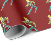 American Football Stickman Geschenkpapier (Rolleneckpunkt)