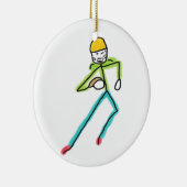 American Football Stickman Keramik Ornament (Rechts)