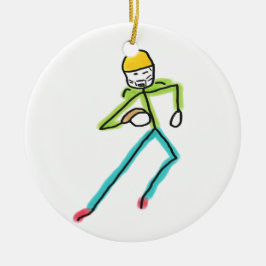 American Football Stickman Keramik Ornament