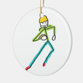 American Football Stickman Keramik Ornament (Links)