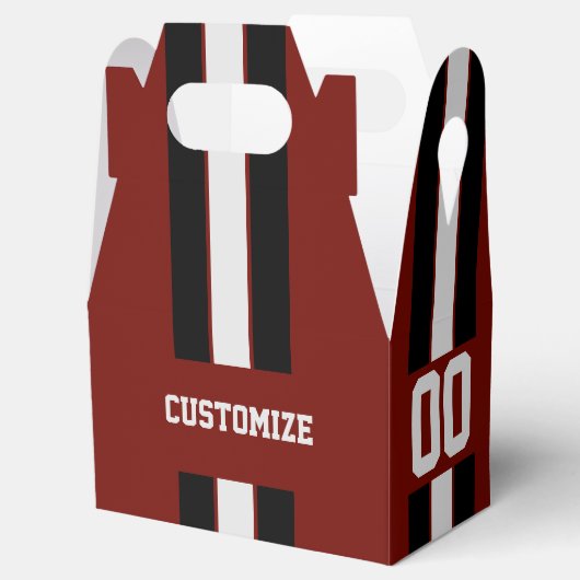 American Football Team Farben rot und schwarz Geschenkschachtel (Geöffnet)