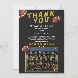 American Football Team Foto Coach Dankeskarte