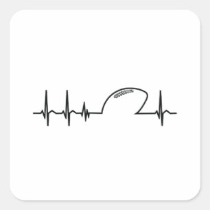 American Football Team Heartbeat Geschenkidee Quadratischer Aufkleber