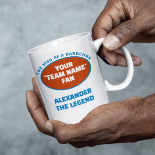 American Football Team Name Fan Blue Orange Kaffeetasse