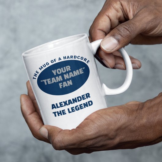 American Football Team Name Fan Blue Silver Kaffeetasse
