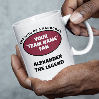 American Football Team Name Fan Red Black Kaffeetasse